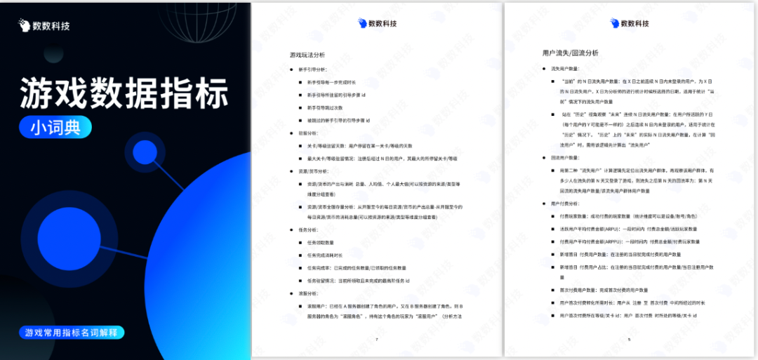 游戏数据指标图谱来啦，覆盖275个指标，6大游戏品类！